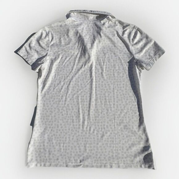 Nike Golf Womens Dri-FIT Polo Shirt Grid Print Square Geometric Top White Size S - Picture 4 of 4